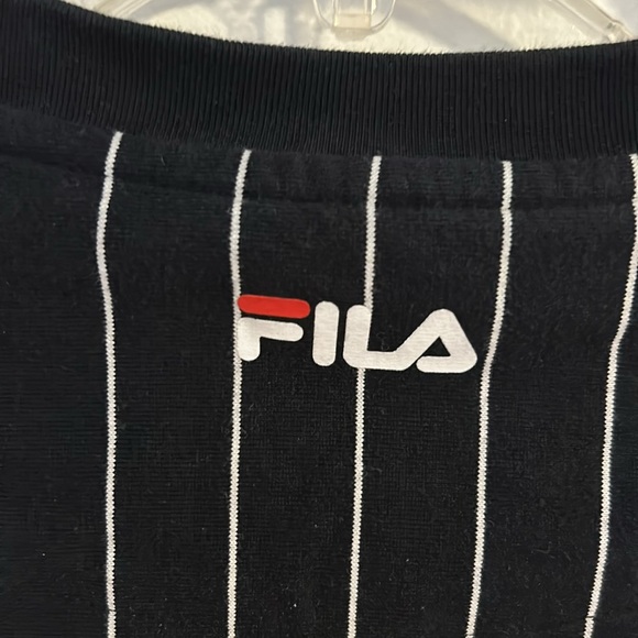 Fila Fusion x Noi Siamo (Italian “we are”). Pinstriped t-shirt black/white sz Sm - Picture 5 of 7